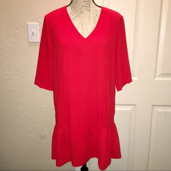 Suncoo Paris Red Crepe Robe Cheryne Mini Dress T2 - Picture 3 of 6